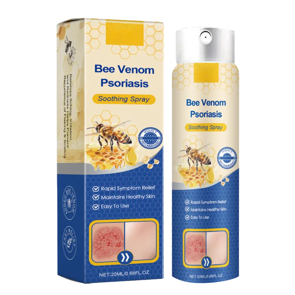 Bee Venom Soothing Spray - relieves itching and flaking and improves the appearance of psoriasis skin by up to 95% in just 2 weeks
