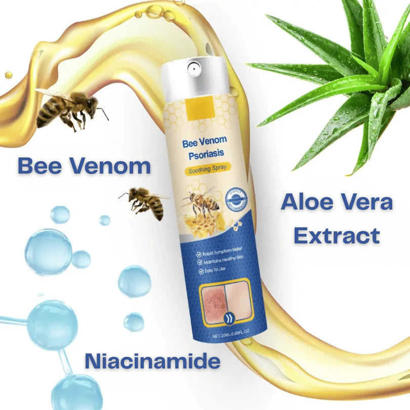 Bee Venom Soothing Spray - relieves itching and flaking and improves the appearance of psoriasis skin by up to 95% in just 2 weeks