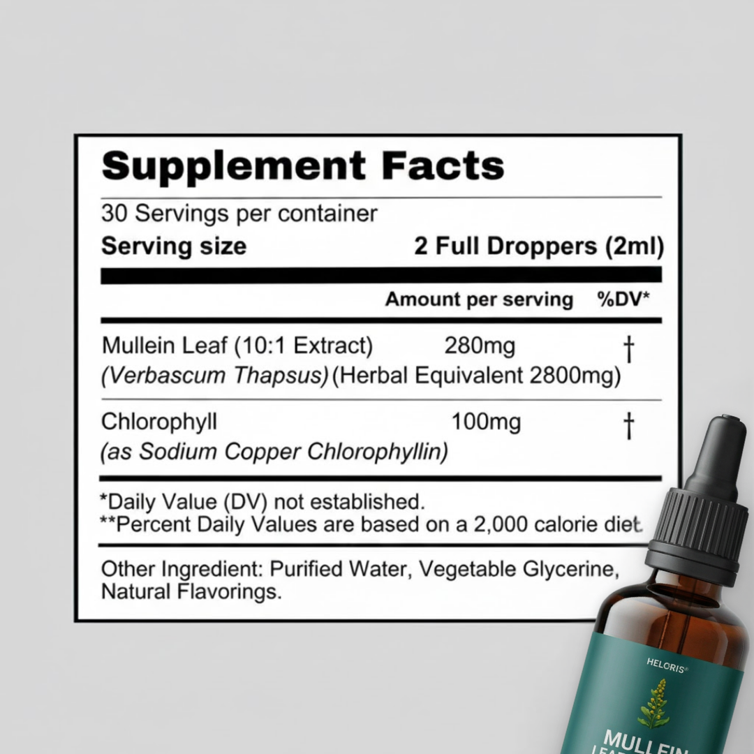 Heloris Mullein Leaf Extract | Respiratory Support Formula