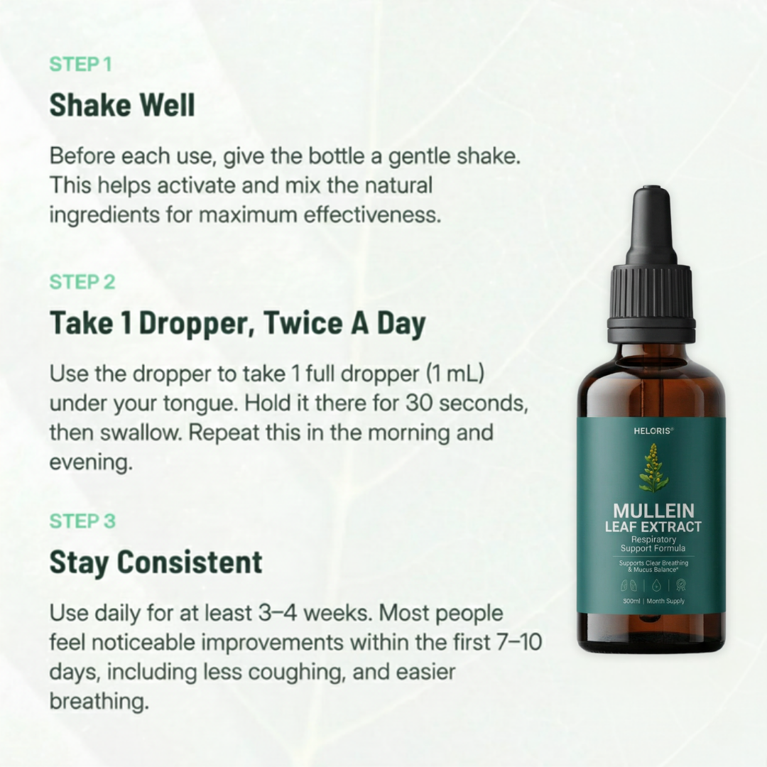 Heloris Mullein Leaf Extract | Respiratory Support Formula