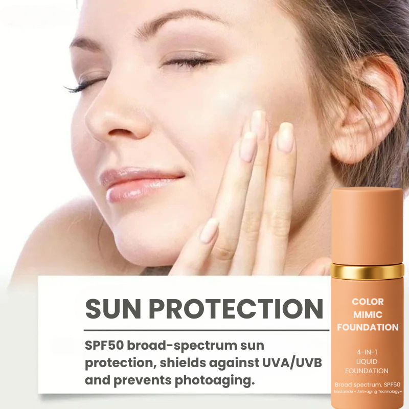 Color Mimic Foundation | The 4-in-1 SPF 50 Liquid Foundation for Instantly Flawless, Radiant Skin in Just 30 Seconds