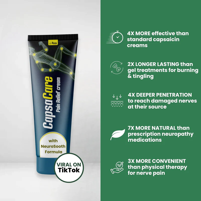 CapsaCare Neuropathy Relief Cream | Fast Nerve Pain Relief in Just 5–10 Minutes