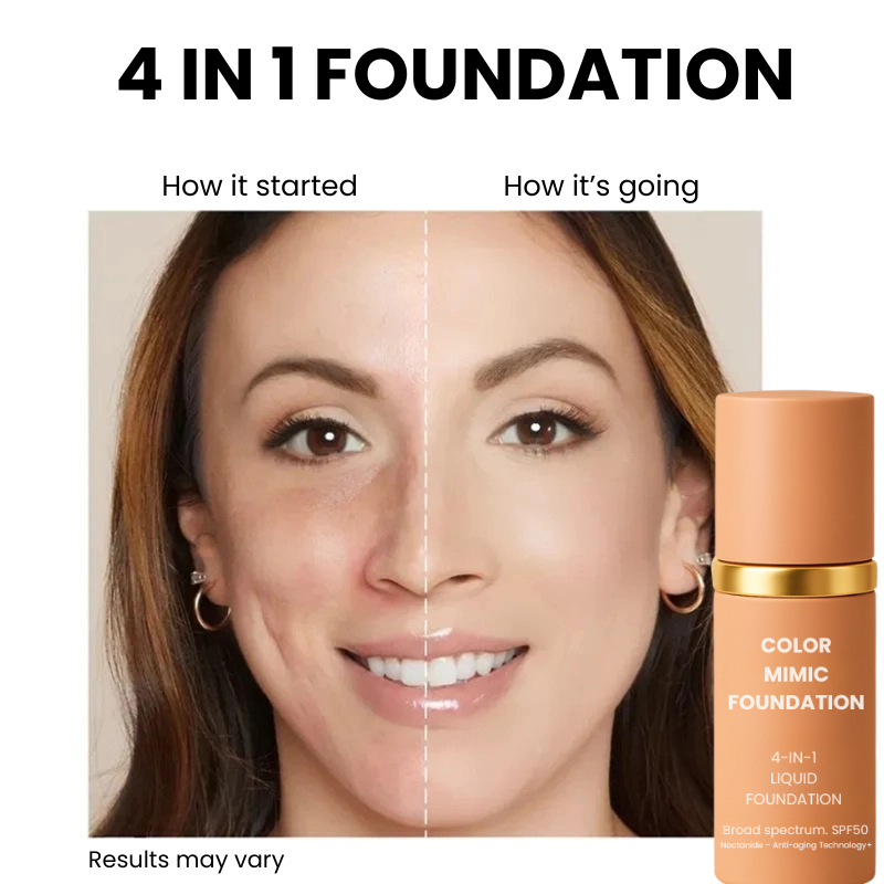 Color Mimic Foundation | The 4-in-1 SPF 50 Liquid Foundation for Instantly Flawless, Radiant Skin in Just 30 Seconds