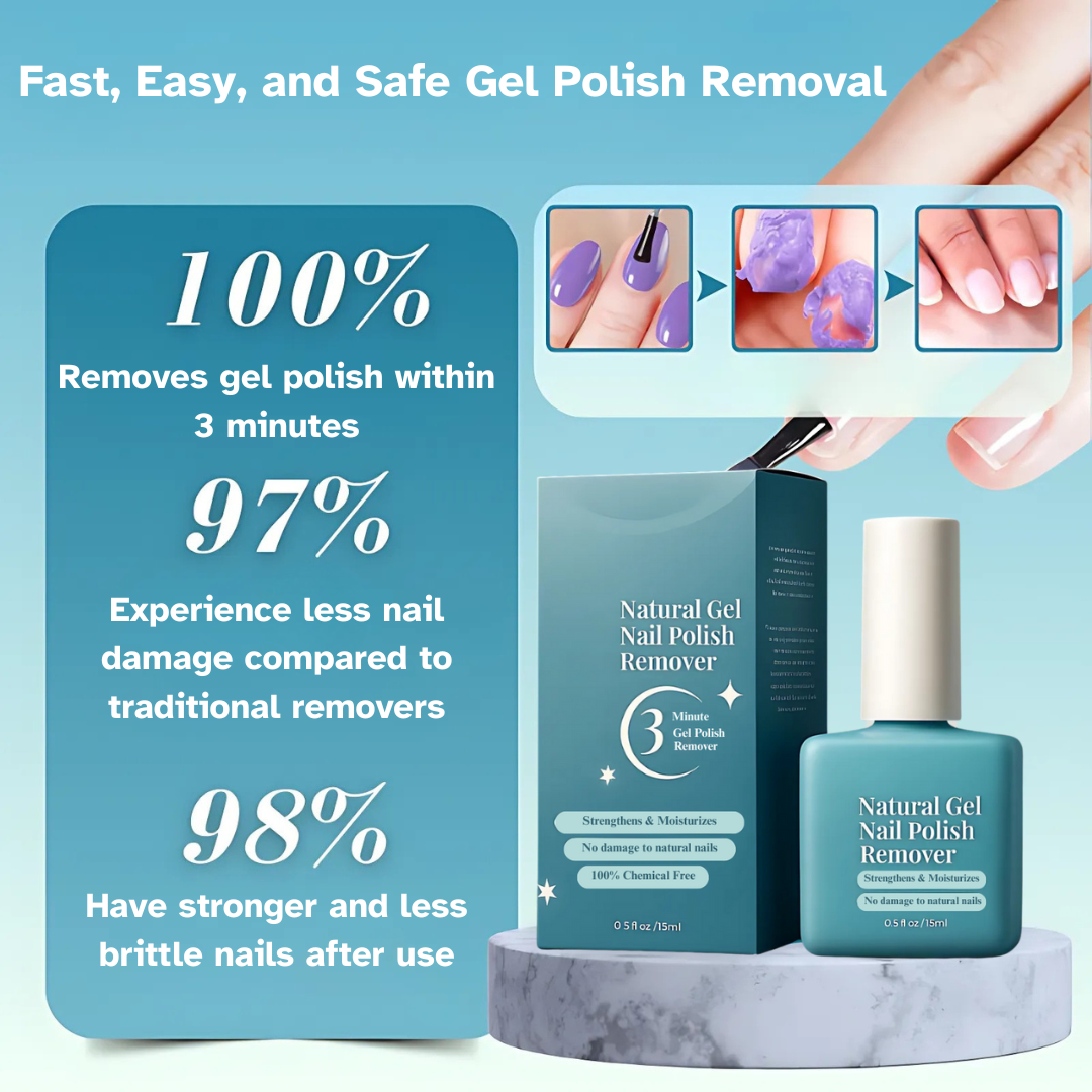 Natural Gel Nail Polish Remover – Quick & Gentle 3-Minute Formula