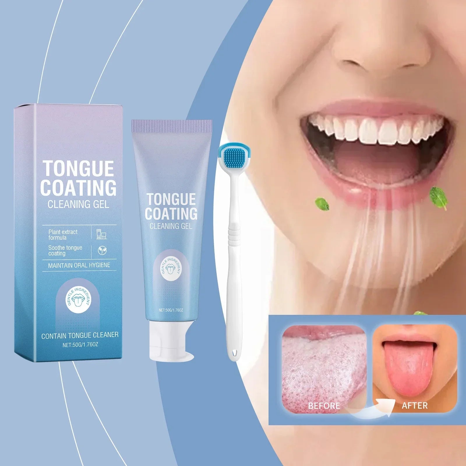 Tongue Coating Cleaning Gel | Eliminate 97% of Bad Breath in Just 60 Seconds – Enjoy Lasting Freshness for Hours